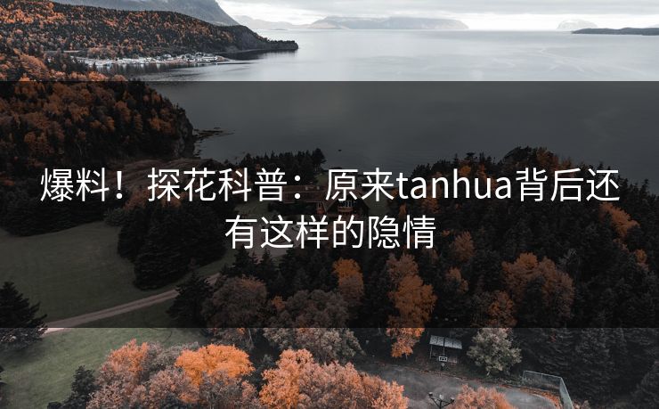 爆料！探花科普：原来tanhua背后还有这样的隐情